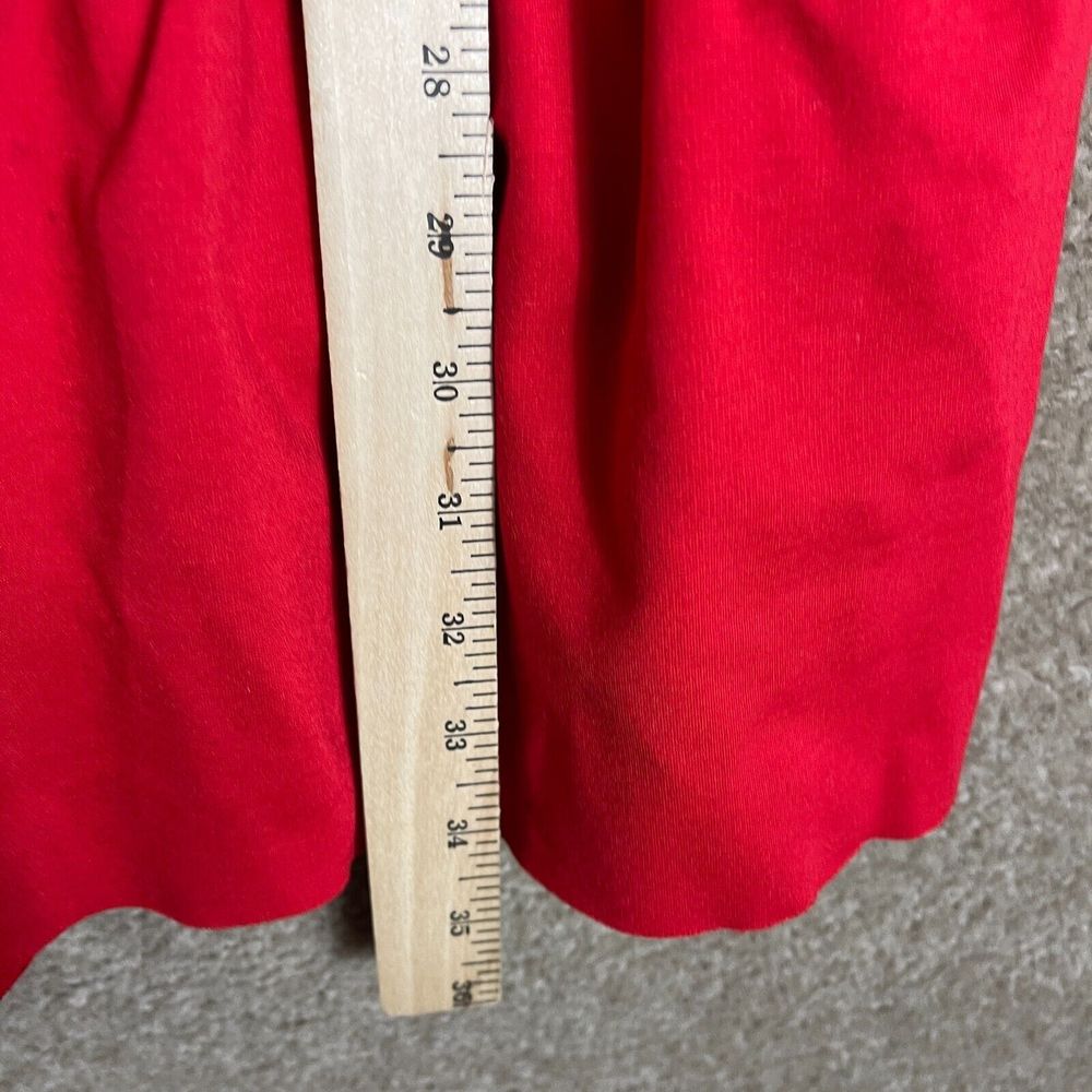 Banana Republic Mini Dress Petite Size 12P Red Sleeveless Ponte Knit Ruffle Hem - Picture 6 of 12